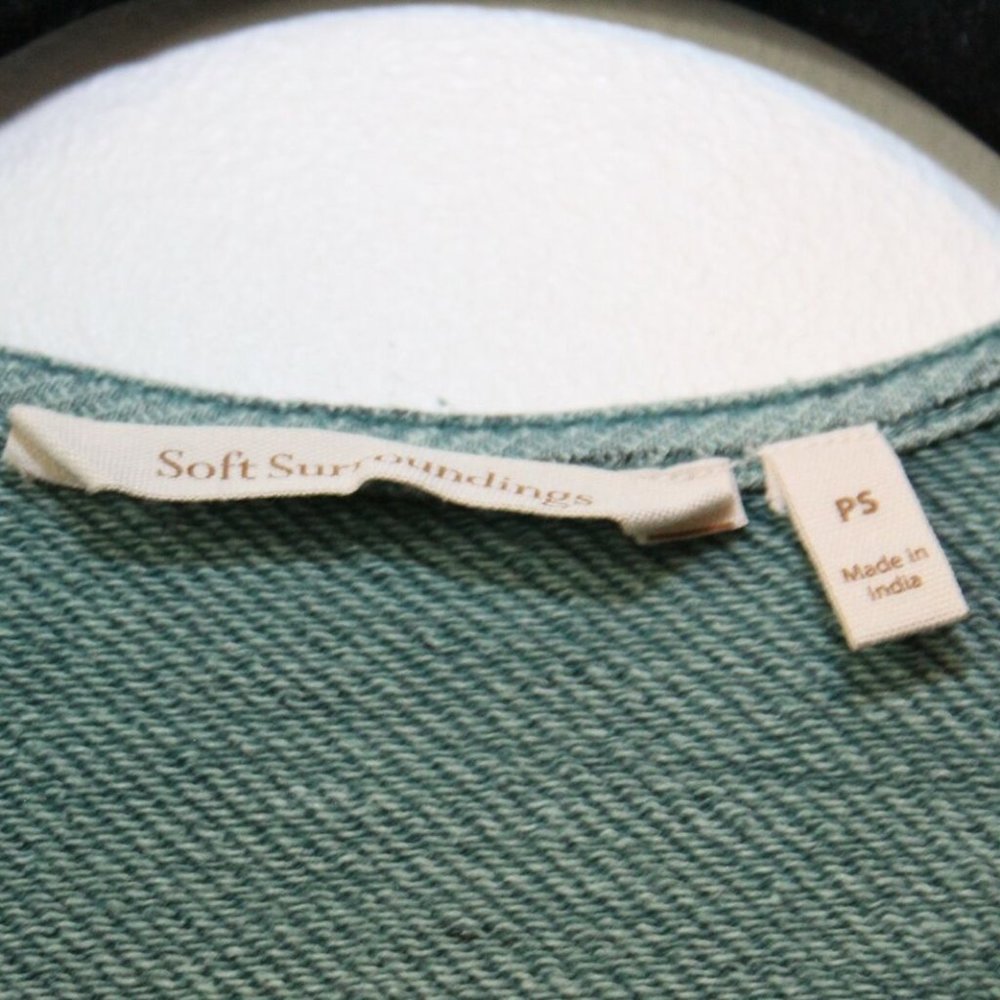 Soft Surroundings Thermal Duster Long Cardigan Green Size PS Petite S H12771 - Picture 6 of 16